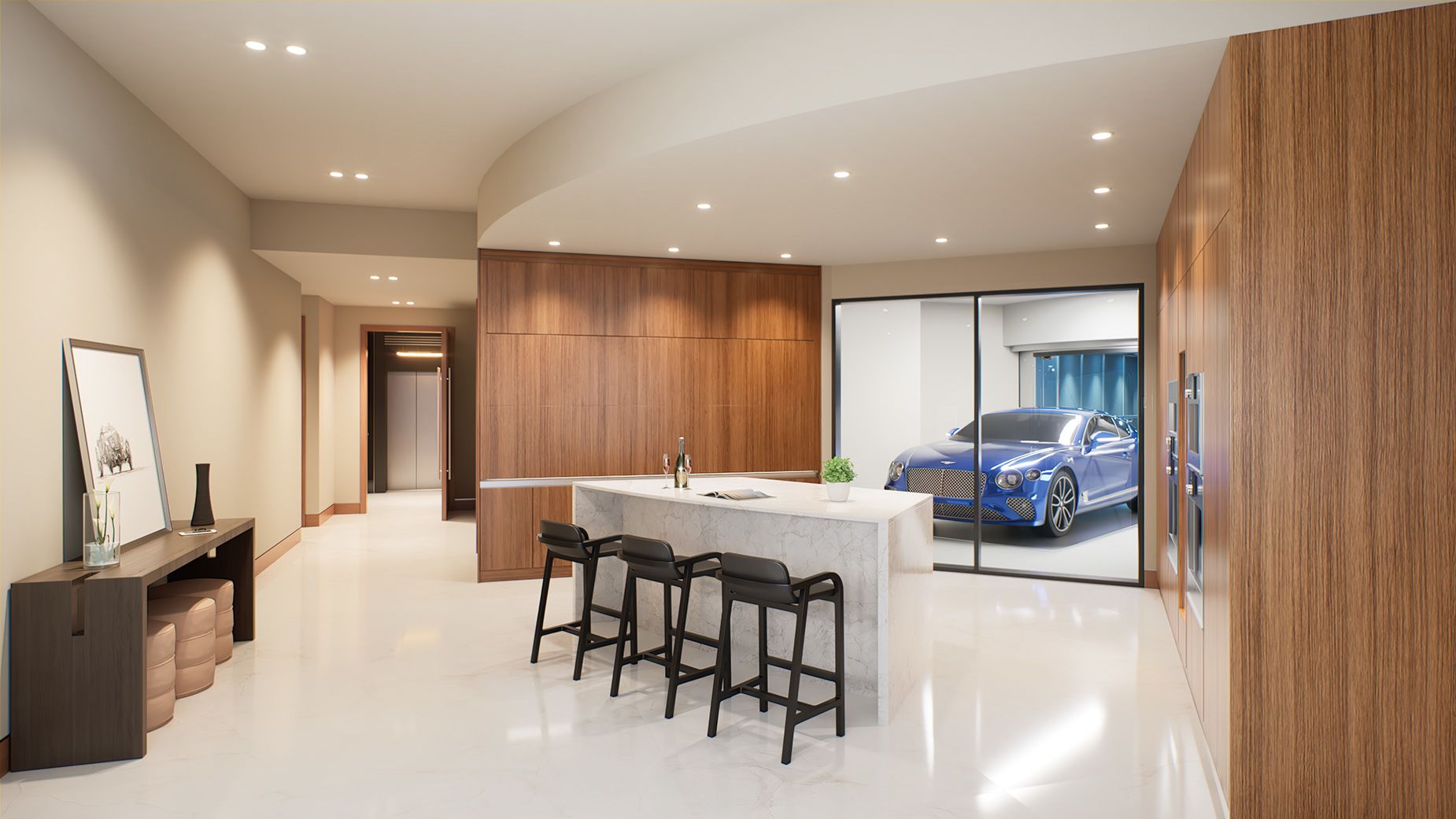 Developers say clients want to display their cars much like pieces of art.