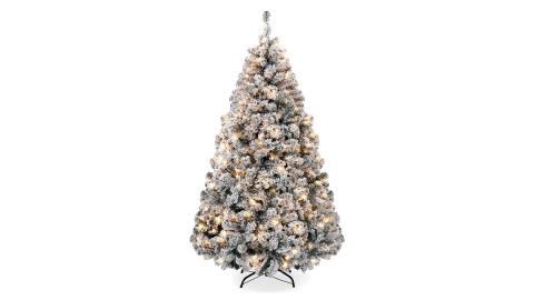 Best Choice Products 9-Foot Snow Flocked Artificial Pine Christmas Tree