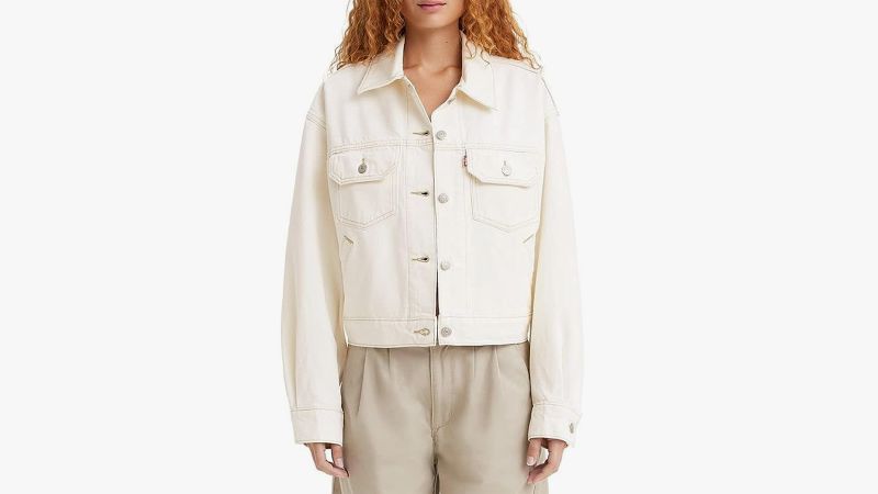 Levis denim jacket white on sale fur