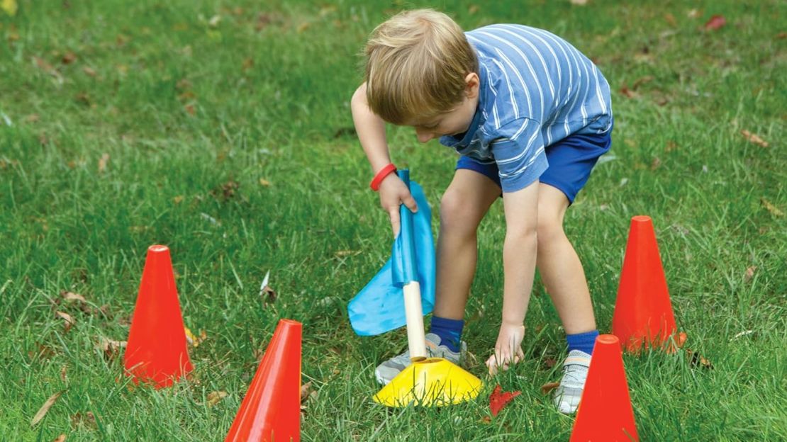 boy playing capture the flag