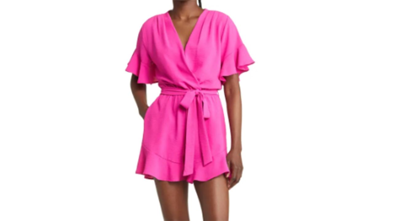 Pink Belted Jumpsuit for Springtime Soiree