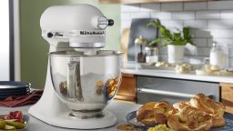 Porcelain white KitchenAid stand mixer