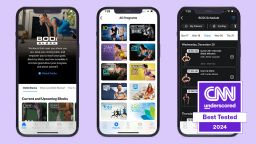 Three iphones side by side showing Bodi workout app