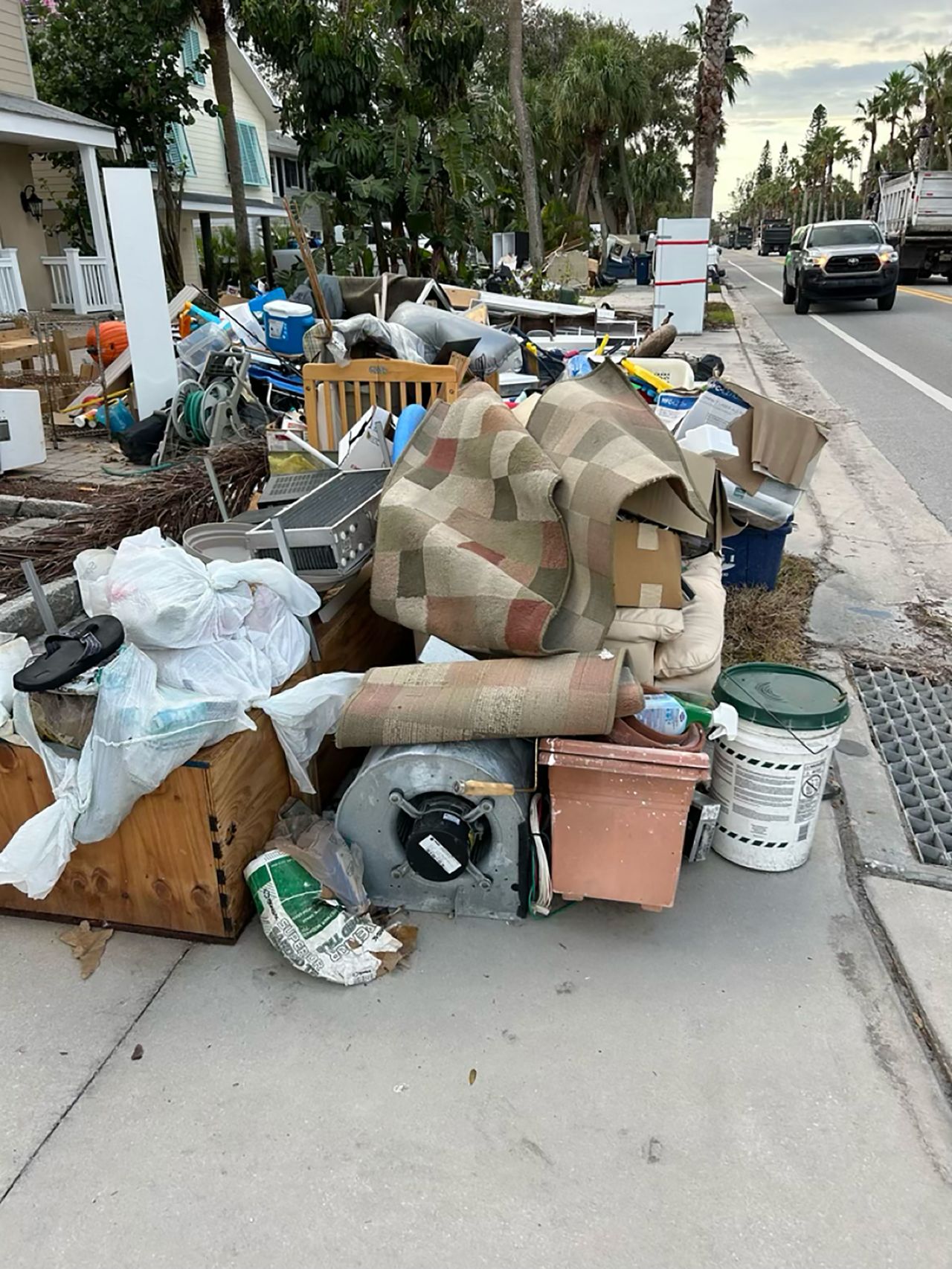 Debris from Hurricane Helene is seen in Pass-a-Grille, Florida, on Tuesday.