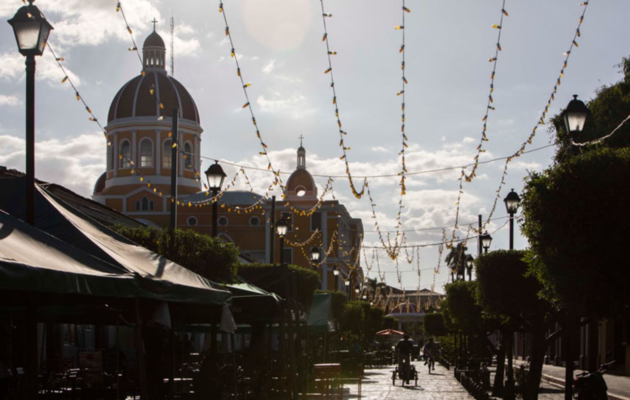 Empty streets are seen due the lack of tourists at the colonial city of Granada, Nicaragua, on March 18.