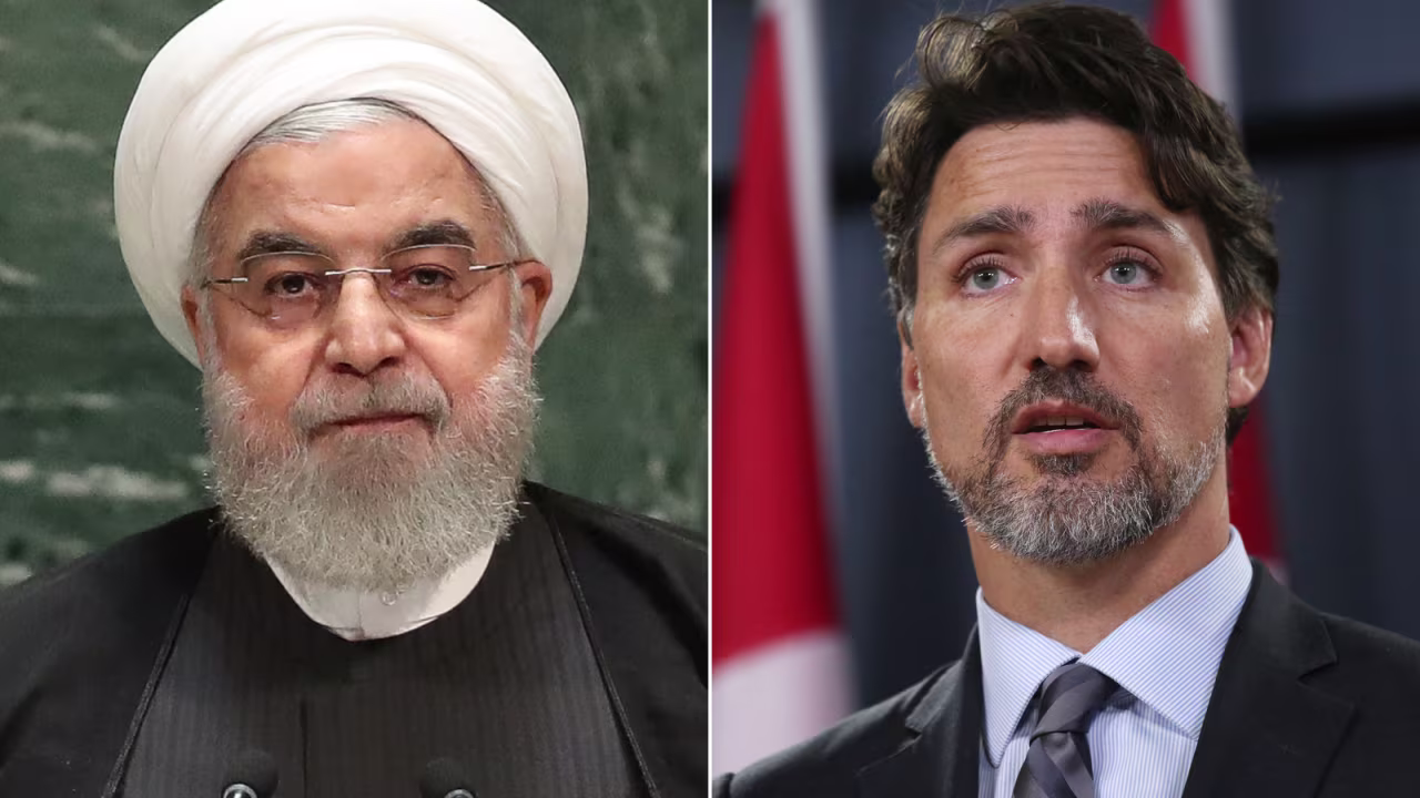 Iranian President Hassan Rouhani and Canadian Prime Minister Justin Trudeau 