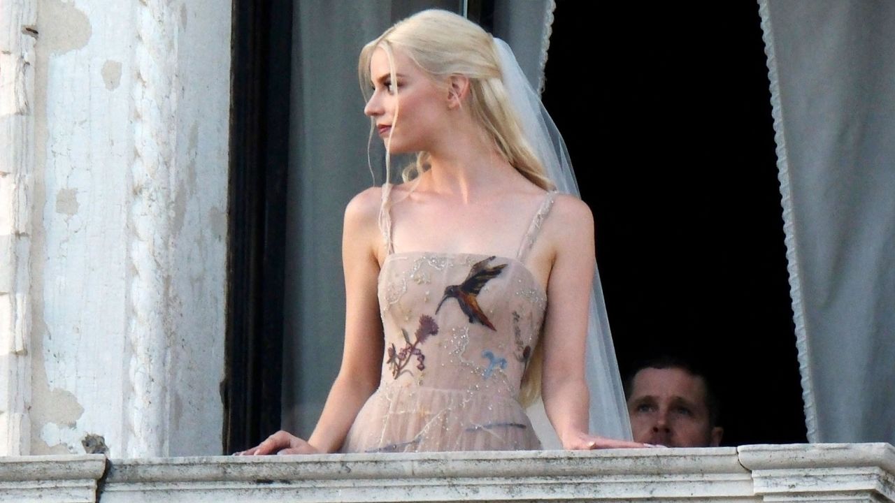 The A-list actor wore an unusual bridal gown for her wedding ceremony in Venice, Italy.