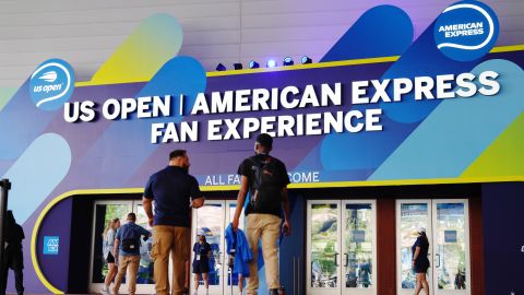 A photo of an American Express sign at the US Open