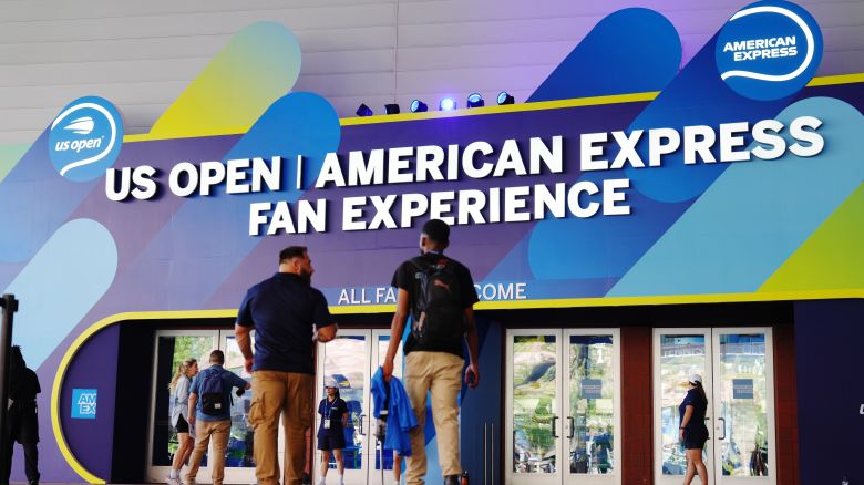 A photo of an American Express sign at the US Open