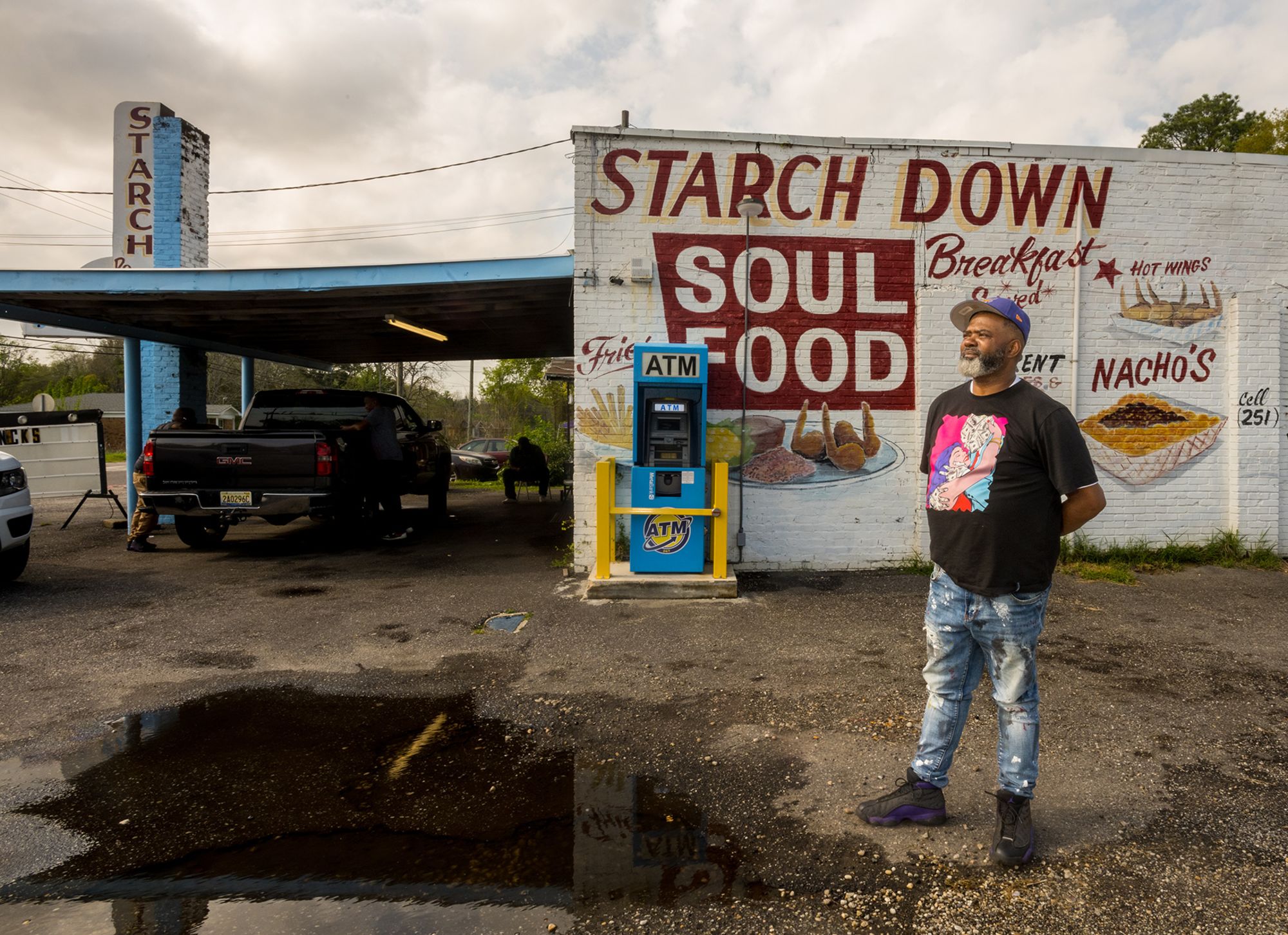 Big White, a cook at Starch Down in Prichard, Alabama. The soul food quick stop which was previously a dry cleaning business of the same name.