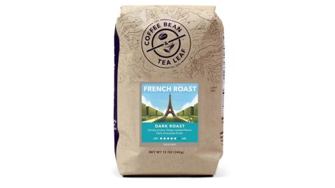 French roast (dark roast) from coffee, beans and tea leaves
