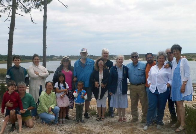 <strong>Close-knit community: </strong>They celebrated Wilson's first birthday in Portugal with their many new friends.