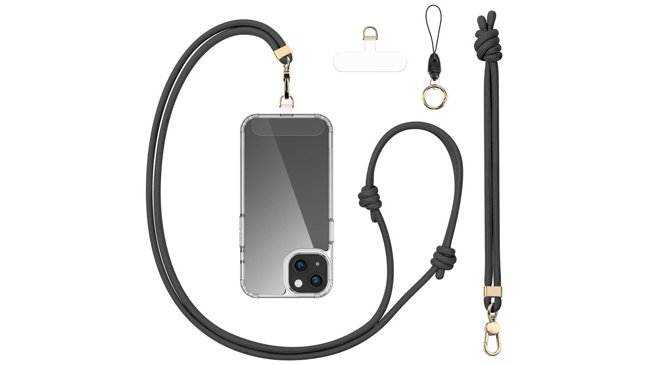 A photo of the Birwiny Universal Phone Lanyard Adjustable Crossbody Phone Neck Strap & Wrist Strap