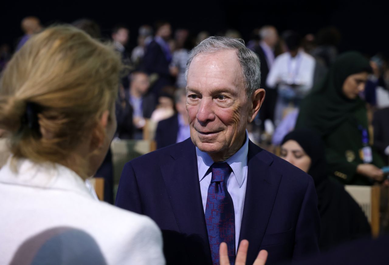 Michael Bloomberg attends a presentation of the Industrial Transition Accelerator during day two of the high-level segment of the UNFCCC COP28 Climate Conference at Expo City Dubai on December 2, 2023 in Dubai, United Arab Emirates. 