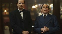 (L-R) Andrew Scott as Richard Rodgers and Ethan Hawke as Lorenz Hart in Richard Linklater's "Blue Moon."