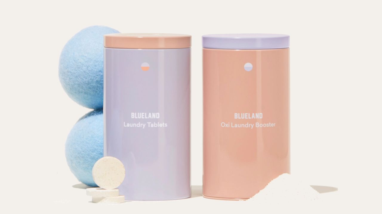 blueland laundry tablets, laundry booster and dryer balls