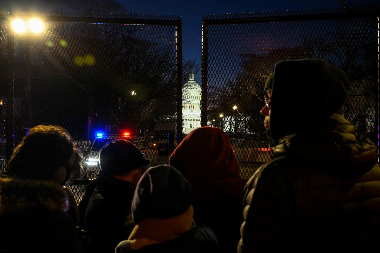 People wait in line to view Carter's casket at the Capitol on January 7.