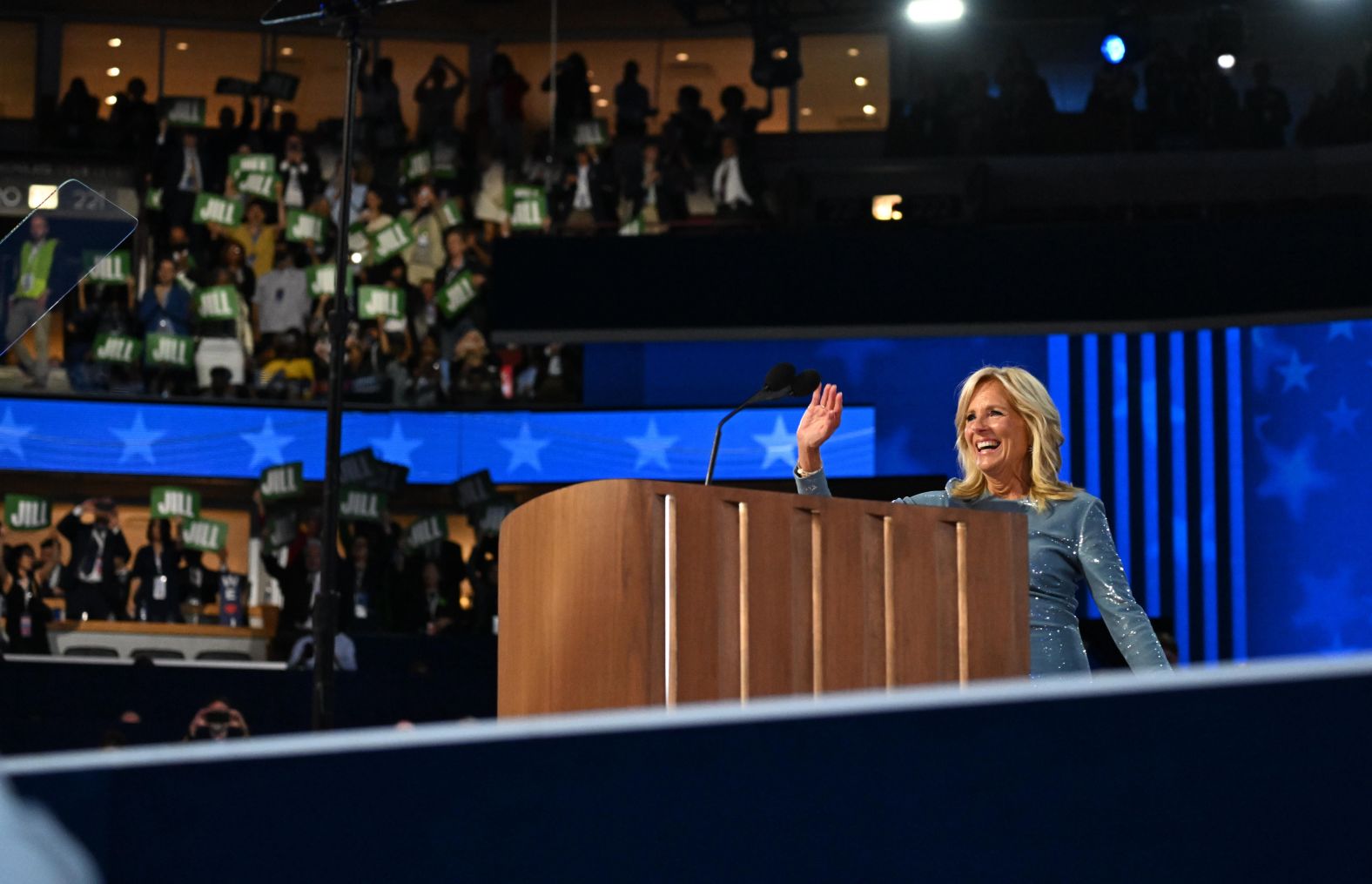 In her speech, <a href="https://www.cnn.com/politics/live-news/dnc-democratic-national-convention-08-19-24#h_ae739c3b5b81e473783b32b86e1032ae">the first lady recounted personal memories about her husband</a> as a father, lawmaker and president. “Joe and I have been together for almost 50 years and still, there are moments when I fall in love with him all over again,” she said.