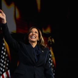 Kamala Harris at the 2024 Democratic National Convention at the United Center in Chicago on Thursday, August 22, 2024. (Rebecca Wright/CNN)