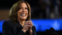 Vice President Kamala Harris at the 2024 Democratic National Convention at the United Center in Chicago on Thursday, August 22, 2024. (Rebecca Wright/CNN)