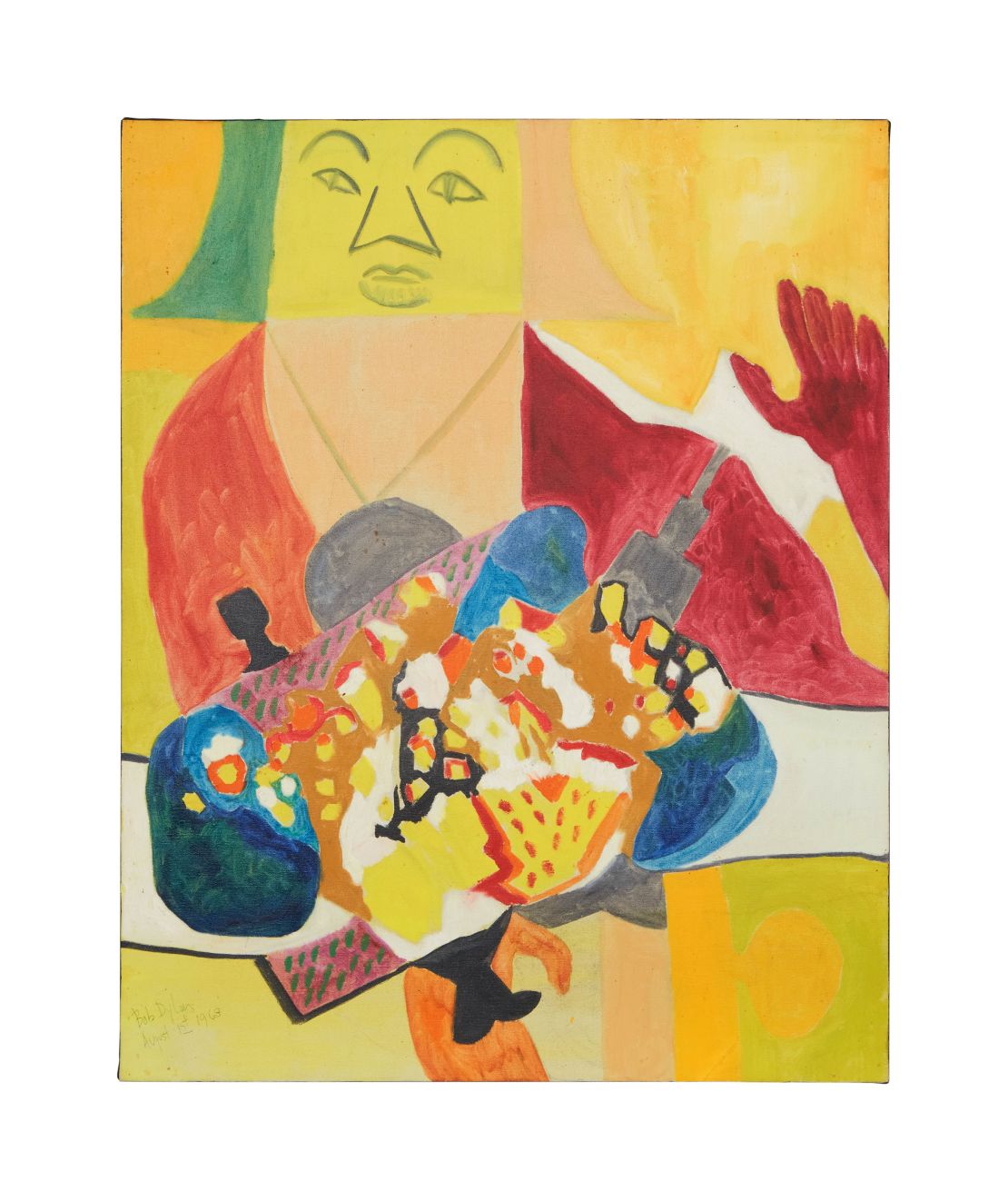 An original Bob Dylan oil painting from 1968.