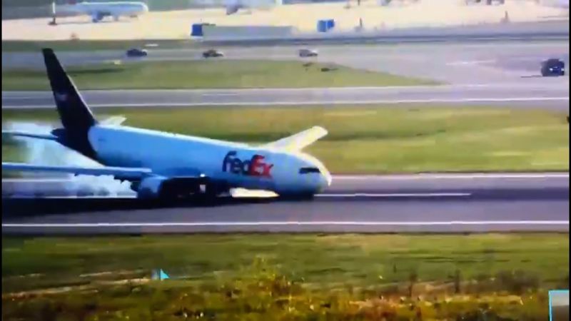 Boeing cargo plane lands with no front wheels at Istanbul airport