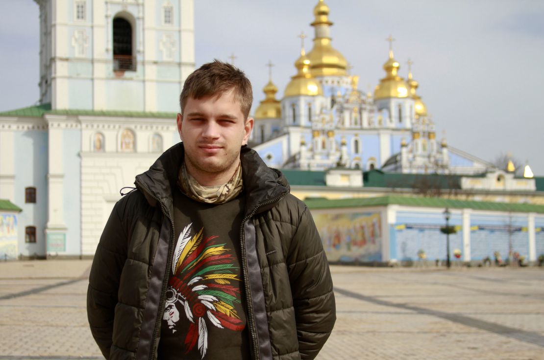 Bohdan Yermokhin, 18, in central Kyiv.