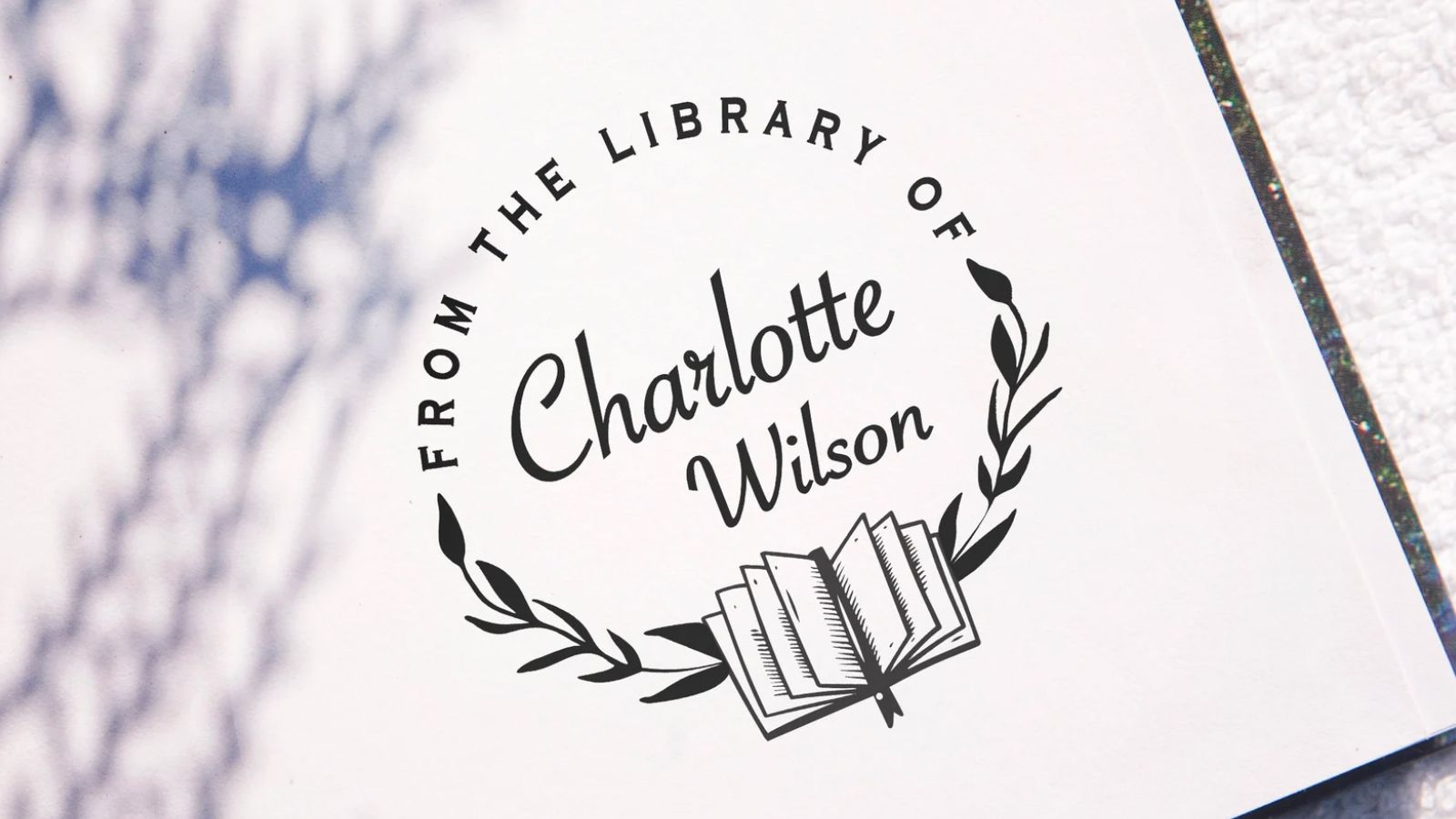  Personalized Library Book Stamp with Tree Theme