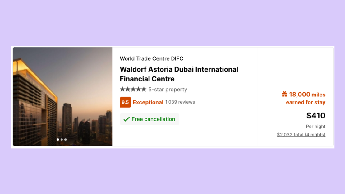 Booking a stay at the Waldorf Astoria Dubai International Financial Centre