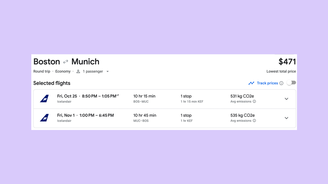 BOS to Munich Icelandair deal