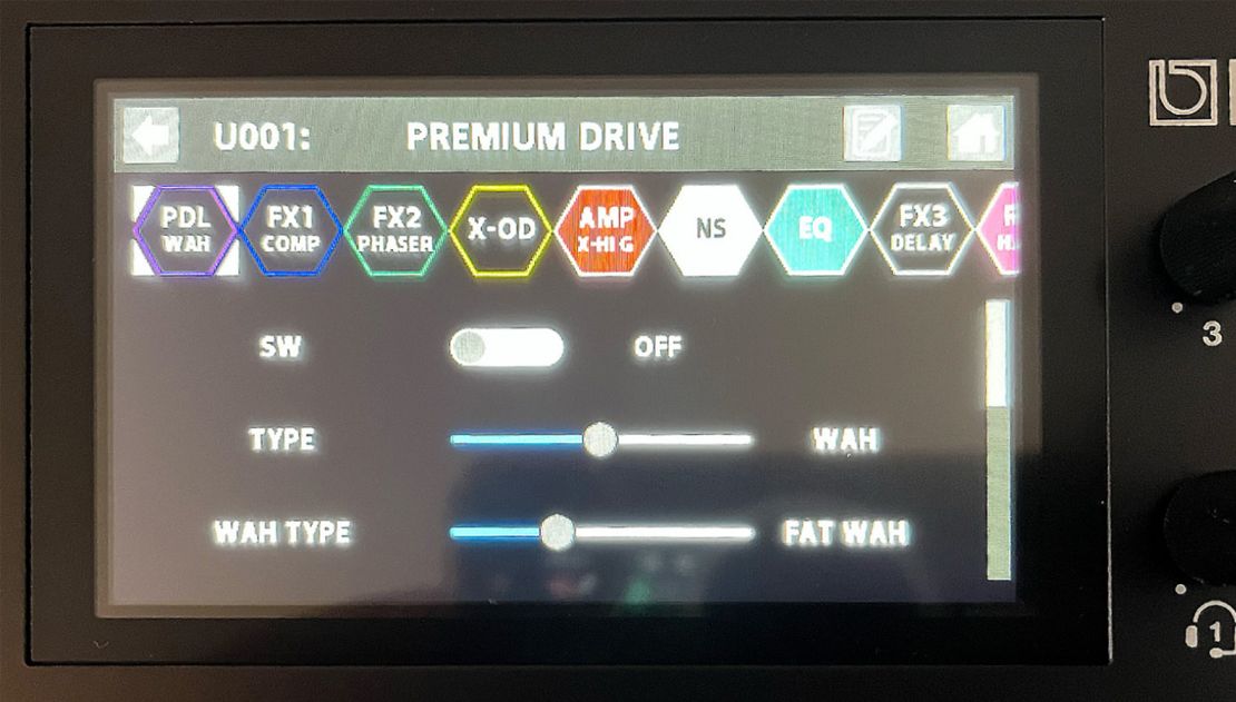 The Gigcaster 8 offers a set of guitar amp simulators and effects, based on the top-of-the-line Boss GT-1000 multieffects unit, but with a handy touchscreen interface that more closely resembles the newer GX-100. The effects sound just like those dedicated units, and makes the Gigcaster 8 (which costs just a little more than the GX-100 and less than the cheapest GT-1000) a powerful solution for guitarists, bassists or anyone else who wants to use classic Boss pedal-style effects to fine-tune their productions.