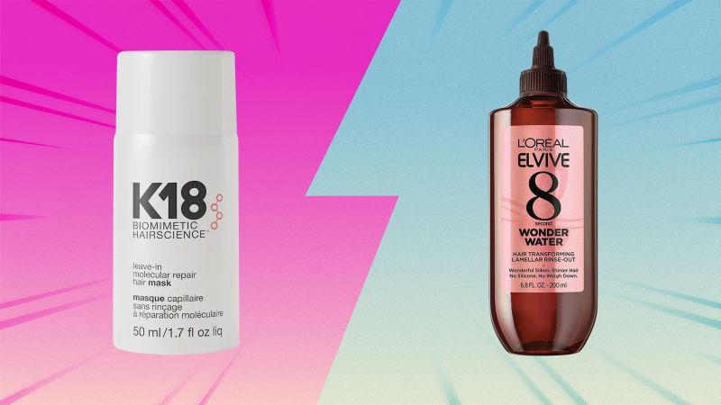 K18 hair mask vs. L'Oréal Paris Elvive 8 Second Wonder Water | CNN