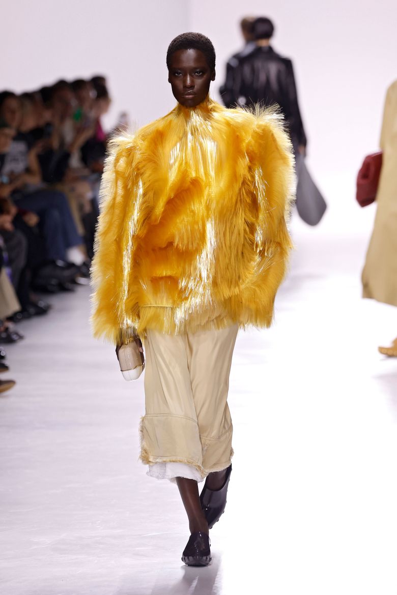 Among the highly photographed looks by guests were the attention-grabbing shimmery tops in vivid colors.