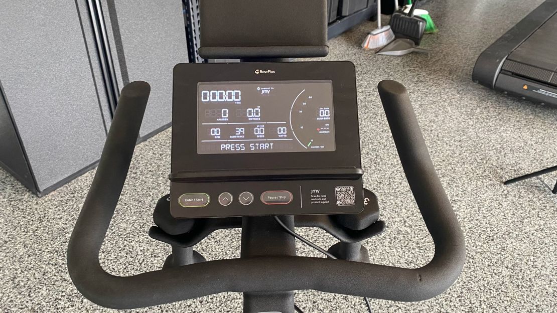 The screen and handles of the Bowflex IC Bike SE.