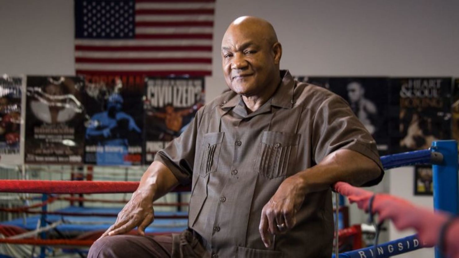 George Foreman, excampeón de boxeo de peso pesado, visto aquí en 1991.