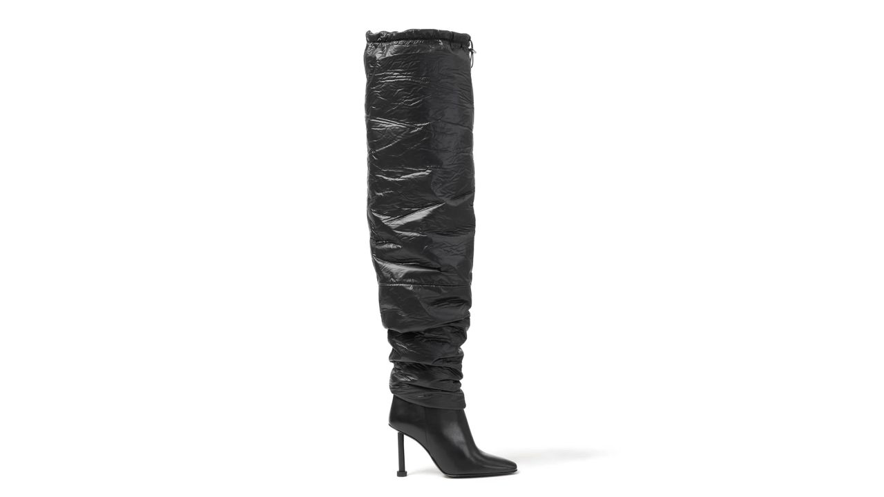 brandon blackwood blair puffer thigh-high boot