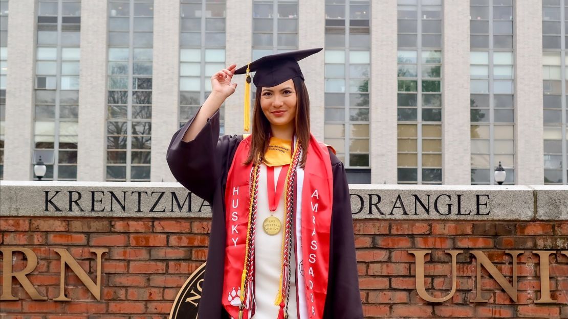 Breanna McClarey on Krentzman Quad at Northeastern in May 2023.