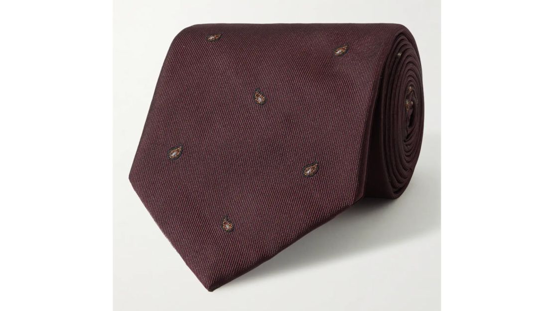 Louis Vuitton Silk Stripe Burgundy Tie - Vintage Lux