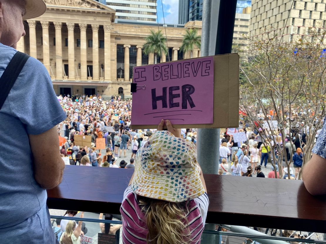 Around 4,000 people marched through the streets of Brisbane on April 28 to call for action on gendered violence.
