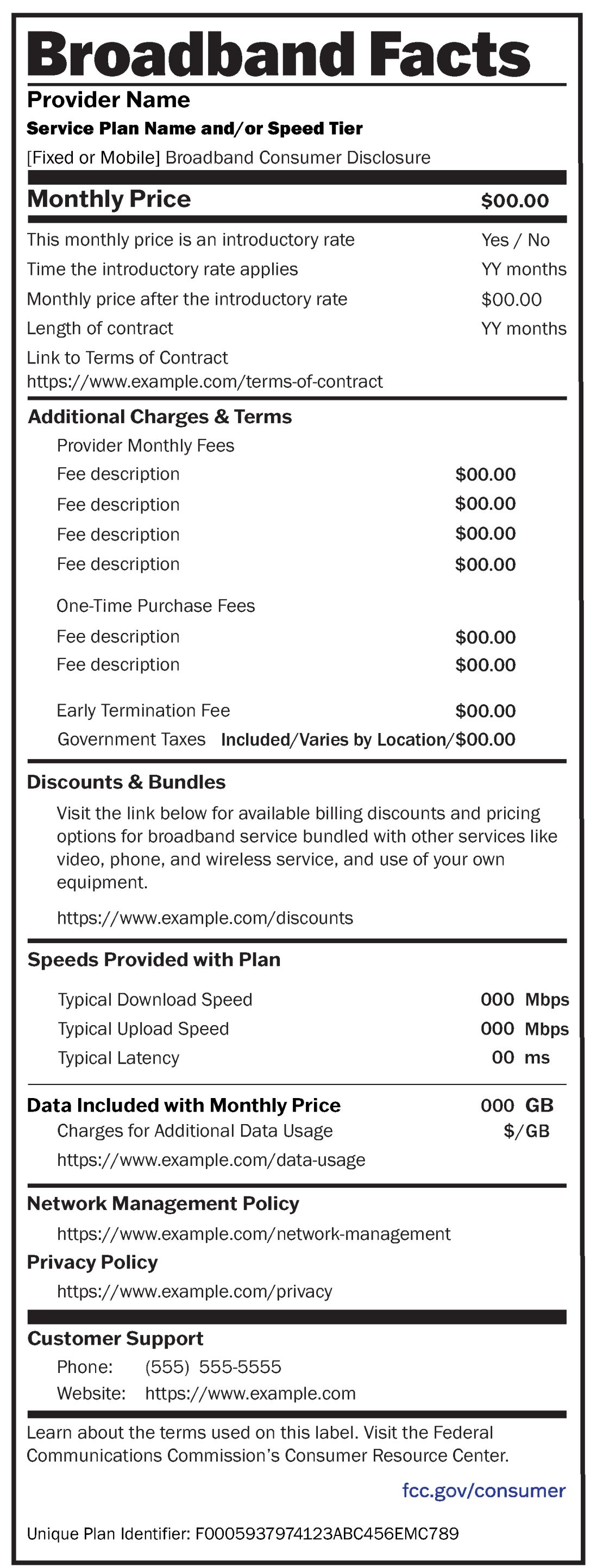 Consumer broadband labels will be required for internet providers starting on Wednesday — in many cases in both English and Spanish.