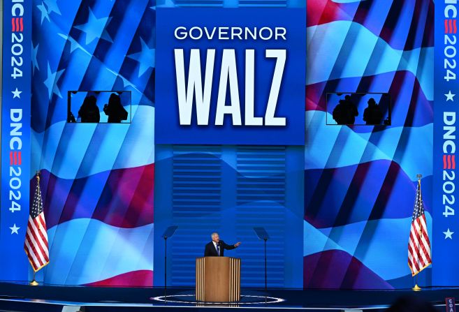 Walz, a former high school football coach, <a href="https://www.cnn.com/politics/live-news/dnc-democratic-national-convention-08-21-24#h_13ae34f358a23ba685bfc5e8ea3ad2bd">used a string of football analogies</a> to describe how he hopes Democrats win the White House in November. “We are driving down the field. And, boy, do we have the right team,” he said. “Kamala Harris is tough, Kamala Harris is experienced, and Kamala Harris is ready. Our job is to get into the trenches and do the blocking and tackling. One inch at a time, one yard at a time, one phone call at a time, one door knock at a time, one $5 donation at a time.”