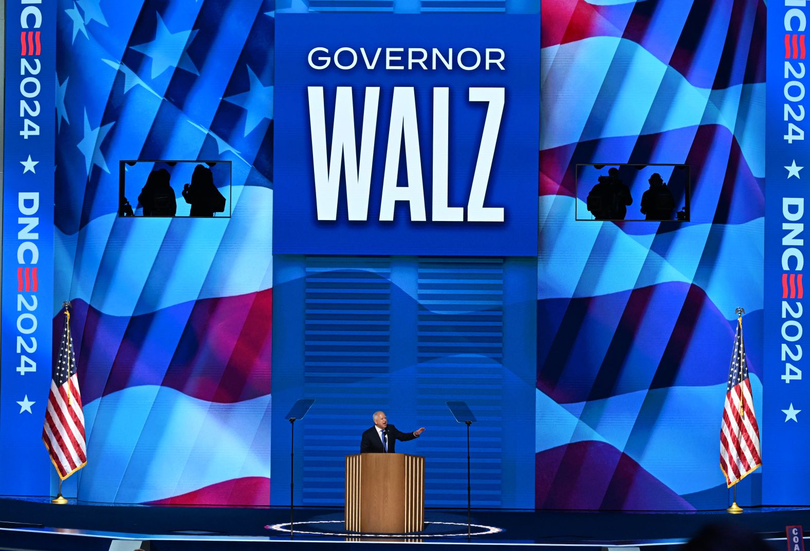 Walz, a former high school football coach, <a >used a string of football analogies</a> to describe how he hopes Democrats win the White House in November. “We are driving down?the field.?And, boy, do we have the right?team,” he said. “Kamala Harris is tough,?Kamala Harris is experienced,?and Kamala Harris is ready.?Our job is to get?into the trenches and do the?blocking and tackling.?One inch at a time, one yard at?a time, one phone call at a?time, one door knock at a time,?one $5 donation at a time.”