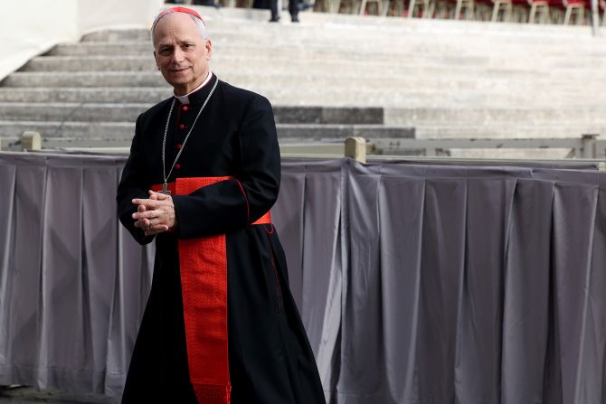 Leo attends the funeral of Pope Francis in April 2025.