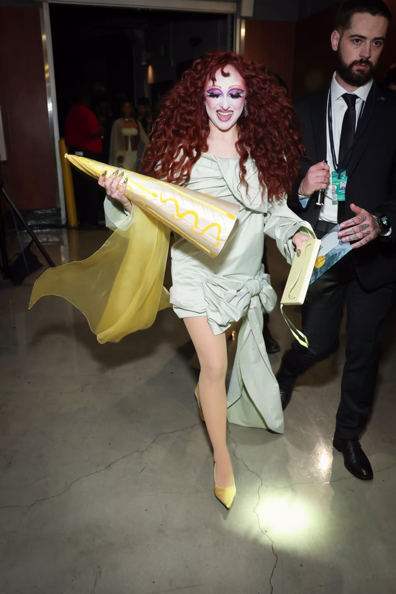 Chappell Roan walks backstage. Roan won the award for best new artist.