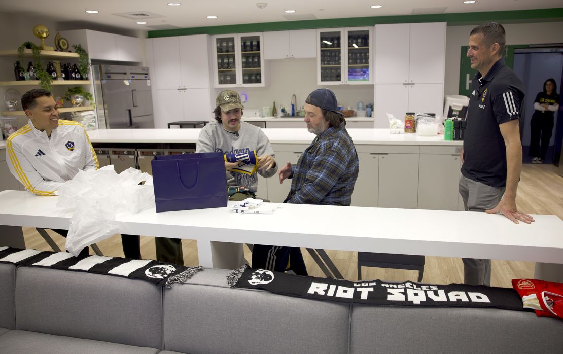 Steve and Lucian in the Galaxy locker room.