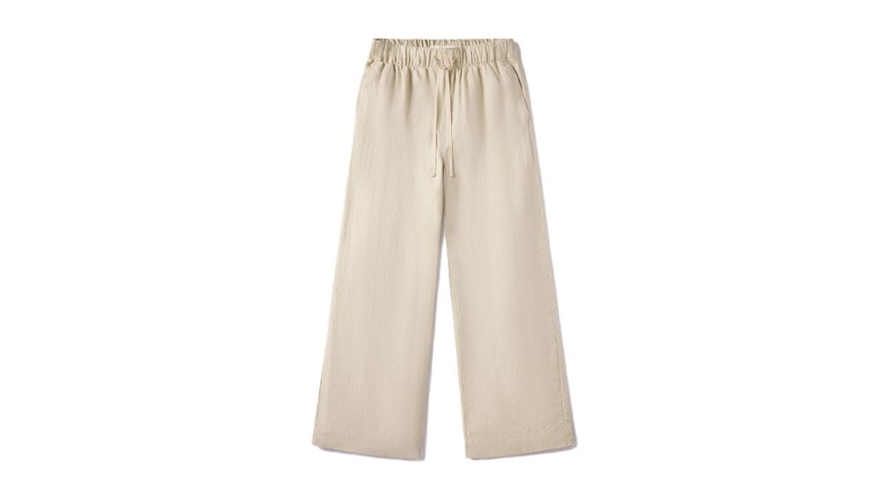 Buck Mason Crosshatch Linen Catalina Wide Leg Pant