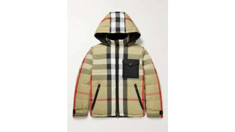 Burberry double-sided plaid quilted jacket with a hood