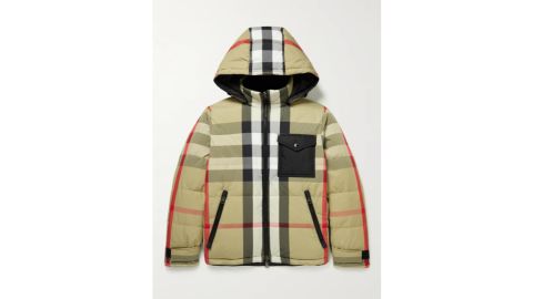 Burberry Áo khoác có mũ trùm đầu có vỏ bọc được kiểm tra có thể đảo ngược được Burberry