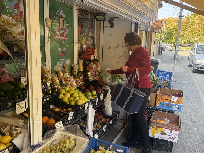 Maureen, pictured at a local market in Bulgaria, says she loves the pace of life in the country.