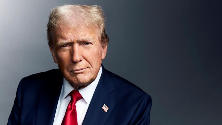 Former President Donald Trump poses for a photo with CNN and Warner Bros. Discovery in Atlanta on June 27.